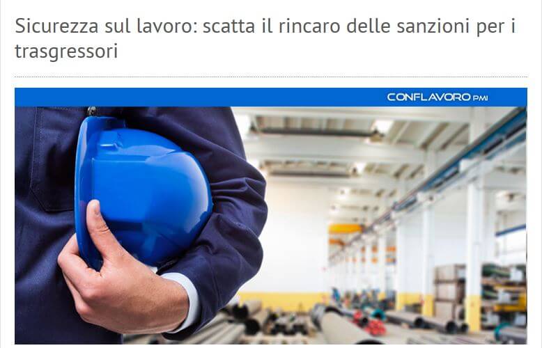 Sicurezza sul lavoro: scatta il rincaro delle sanzioni per i trasgressori