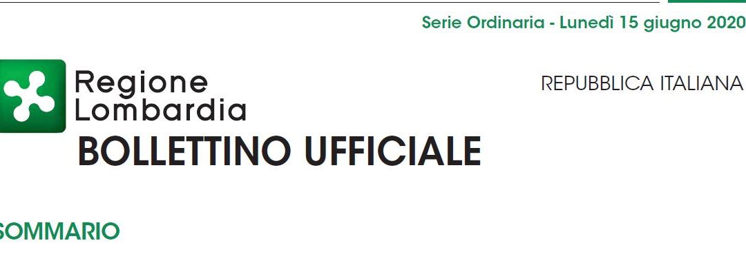 Regione Lombardia. Bollettino Ufficiale di martedì 16 Giugno 2020