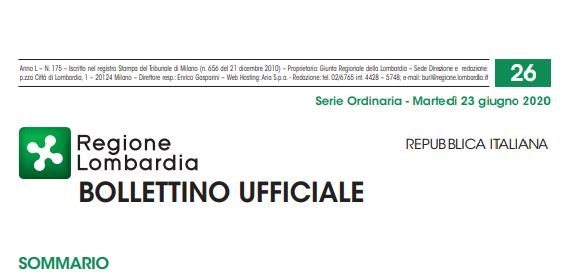 Regione Lombardia. Bollettino Ufficiale del Martedì 23 Giugno 2020