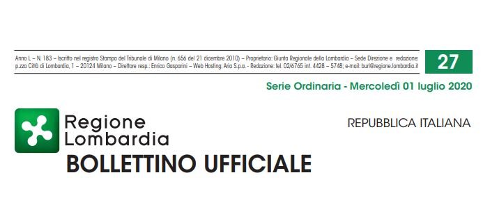 Regione Lombardia. Bollettino Ufficiale. Mercoledì 1 Luglio 2020