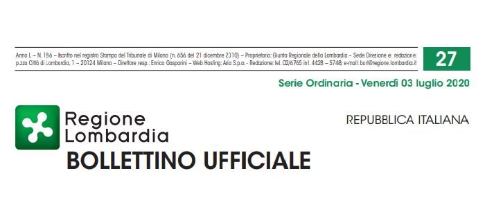 Regione Lombardia. Bollettino Ufficiale. Venerdi 3 Luglio 2020