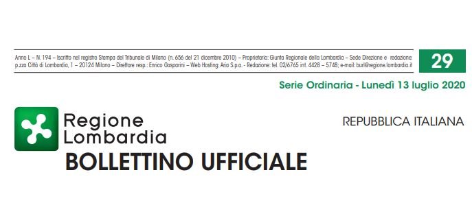 Regione Lombardia. Bollettino Ufficiale. Lunedì 13 Luglio 2020