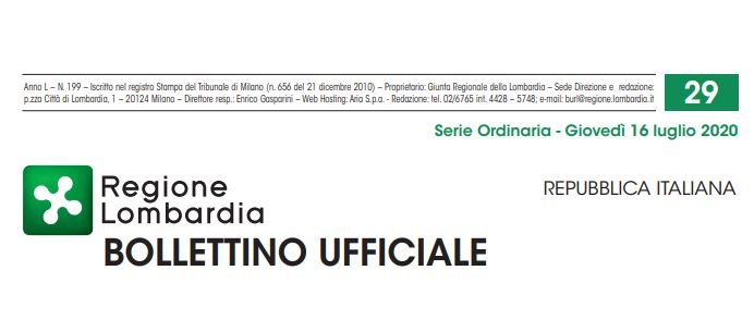 Regione Lombardia. Bollettino Ufficiale. Giovedì 16 Luglio 2020