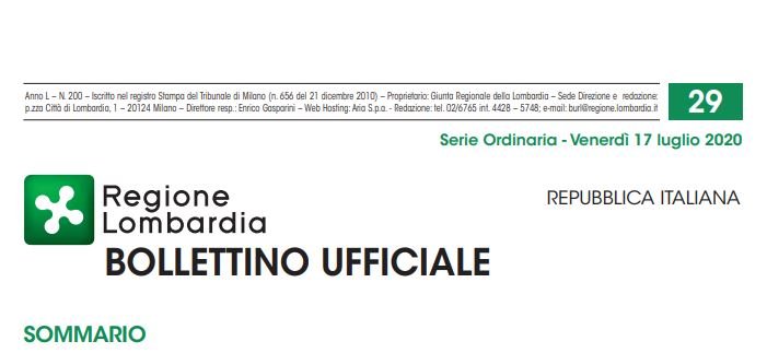 Regione Lombardia. Avvisi e Concorsi. Mercoledì 22 Luglio 2020