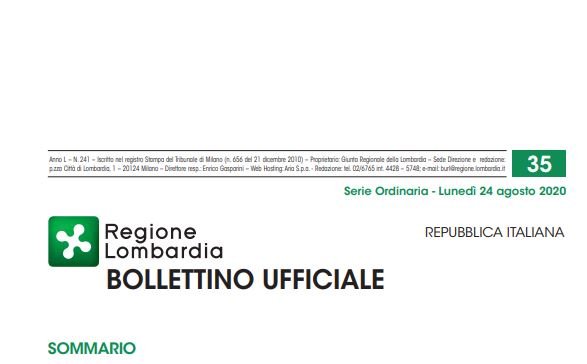 Regione Lombardia. Bollettino Ufficiale. Lunedì 24 Agosto 20