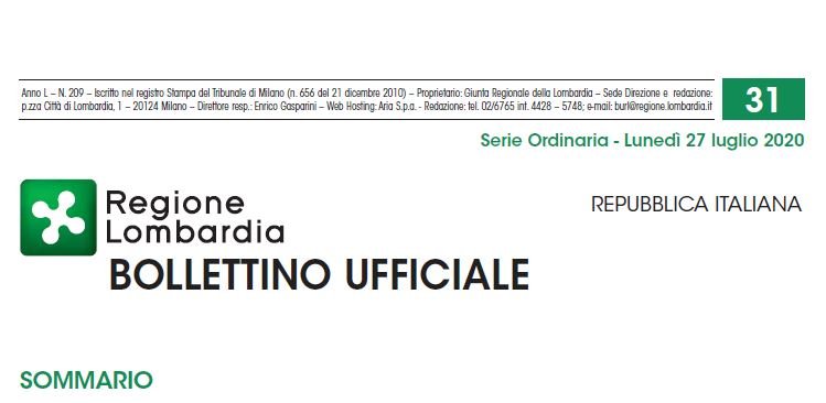 Regione Lombardia. Bollettino Ufficiale. Lunedì 27 Luglio 2020