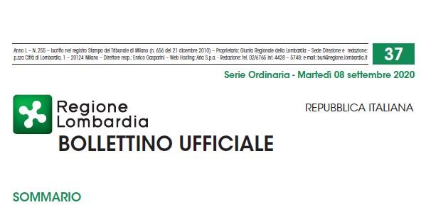 Regione Lombardia. Bollettino Ufficiale. Martedì 8 Settembre 2020