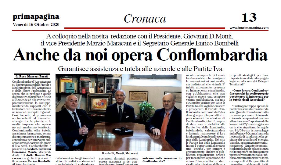 Prima Pagina intervista: Conflombardia