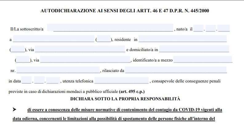 Le Faq e il modulo di autodichiarazione per gli spostamenti in Regione Lombardia
