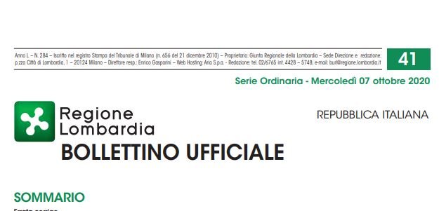 Regione Lombardia. Avvisi e Concorsi. Mercoledì 7 Ottobre 2020