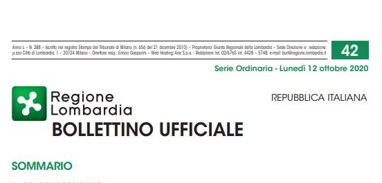 Regione Lombardia. Bollettino Ufficiale. Lunedì 08 Ottobre 2020