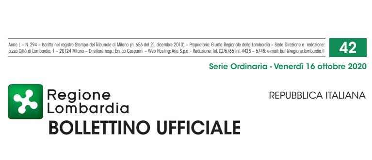 Regione Lombardia. Bollettino Ufficiale. Venerdì 16 Ottobre 2020