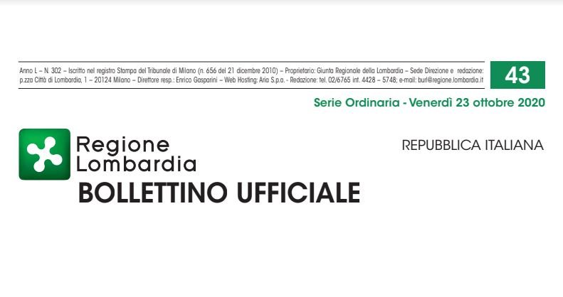 Regione Lombardia. Bollettino Ufficiale. Venerdì 23 Ottobre 2020
