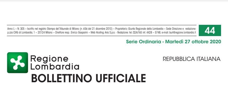 Regione Lombardia. Bollettino Ufficiale. Martedì 27 Ottobre 2020