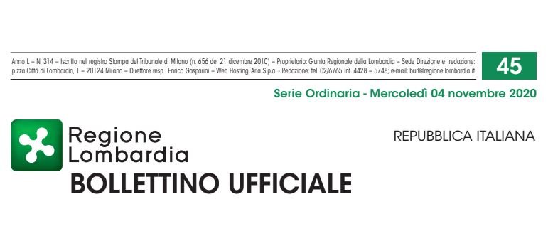Regione Lombardia. Bollettino Ufficiale. Mercoledì 04 Novembre 2020