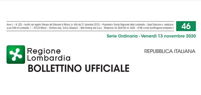 Regione Lombardia. Bollettino Ufficiale. Venerdì 13 Novembre 2020
