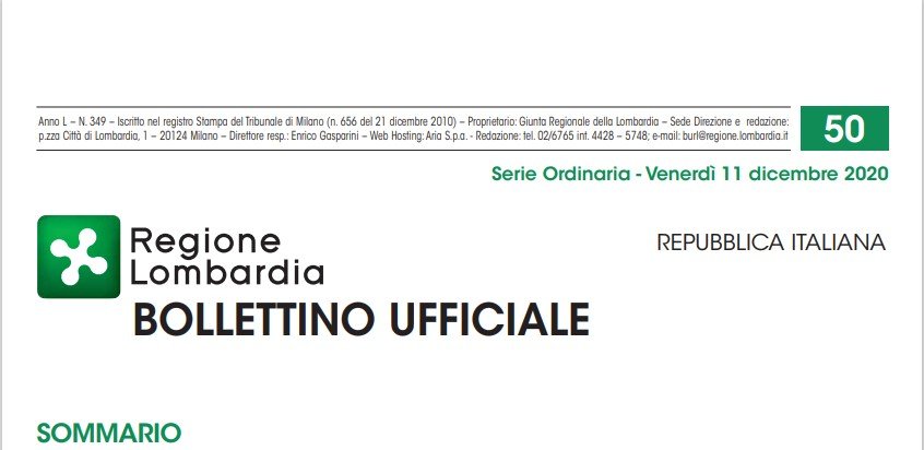 Regione Lombardia. Bollettino Ufficiale. Venerdì 11 Dicembre 2020