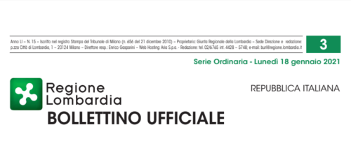 Regione Lombardia. Bollettino Ufficiale. Lunedì 18 Gennaio 2021
