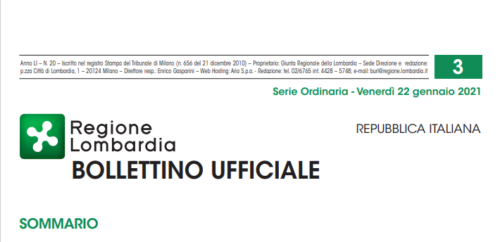Regione Lombardia. Bollettino Ufficiale. Venerdì 22 Gennaio 2021