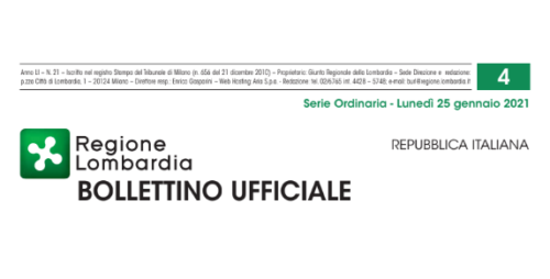 Regione Lombardia. Bollettino Ufficiale. Lunedì 25 Gennaio 2021