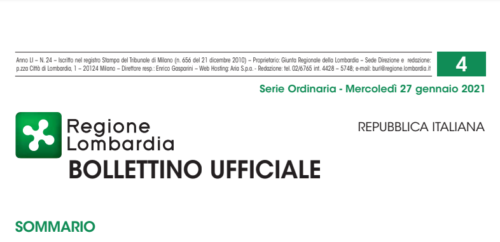 Regione Lombardia. Bollettino Ufficiale. Mercoledì 27 Gennaio 2021