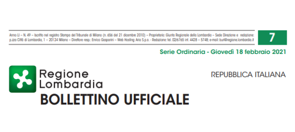 Regione Lombardia. Bollettino Ufficiale. Giovedì 18 Febbraio 2021
