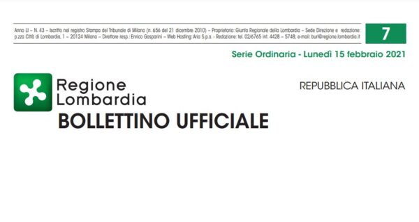 Regione Lombardia. Bollettino Ufficiale. Lunedì 15 Febbraio 2021
