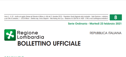 Regione Lombardia. Bollettino Ufficiale. Martedì 23 Febbraio 2021