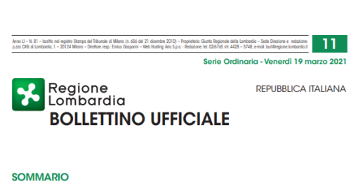 Regione Lombardia. Bollettino Ufficiale. Venerdì 19 Marzo 2021