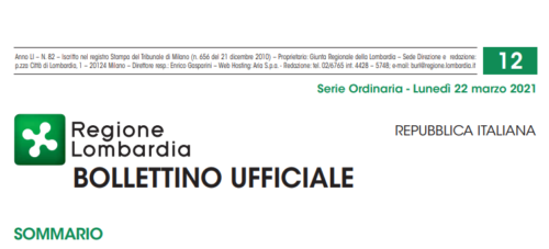 Regione Lombardia. Bollettino Ufficiale. Lunedì 22 Marzo 2021