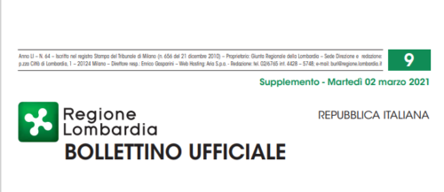 Regione Lombardia. Bollettino Ufficiale. Supplemento Martedì 02 Marzo 2021