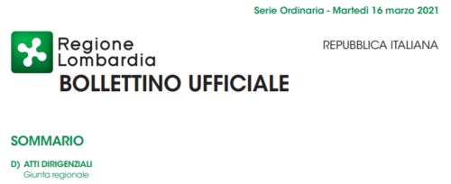 Regione Lombardia. Bollettino Ufficiale. Martedì 16 Marzo 2021
