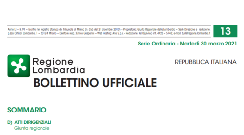 Regione Lombardia. Bollettino Ufficiale. Martedì 30 Marzo 2021