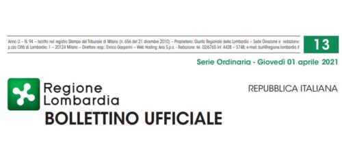 Regione Lombardia. Bollettino Ufficiale. Giovedì 01 Aprile 2021