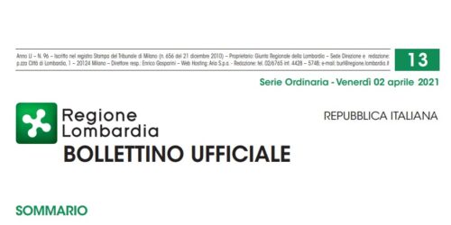 Regione Lombardia. Bollettino Ufficiale. Venerdì 02 Aprile 2021