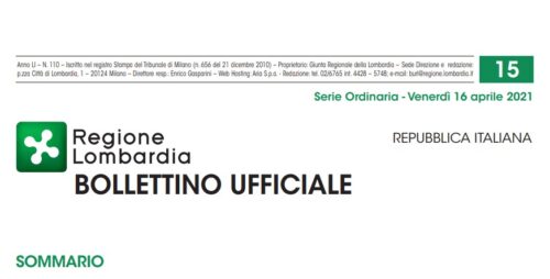 Regione Lombardia. Bollettino Ufficiale. Venerdì 16 Aprile 2021
