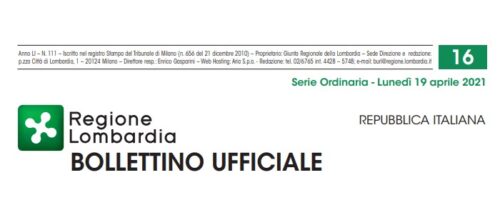 Regione Lombardia. Bollettino Ufficiale. Lunedì 19 Aprile 2021