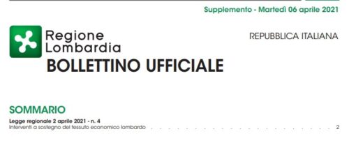 Regione Lombardia. Bollettino Ufficiale. Supplemento Martedì 06 Aprile 2021
