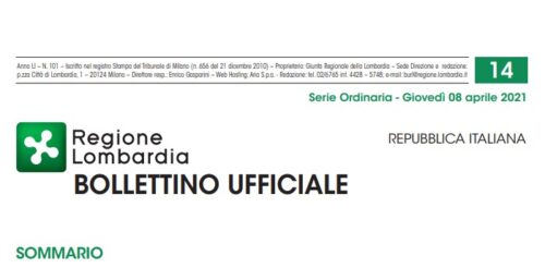 Regione Lombardia. Bollettino Ufficiale. Giovedì 08 Aprile 2021