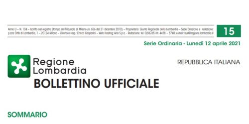 Regione Lombardia. Bollettino Ufficiale. Lunedì 12 Aprile 2021