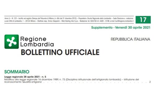 Regione Lombardia. Bollettino Ufficiale. Supplemento Venerdì 30 Aprile 2021