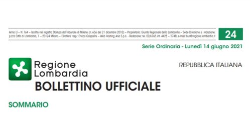 Regione Lombardia. Bollettino Ufficiale. Lunedì 14 Giugno 2021