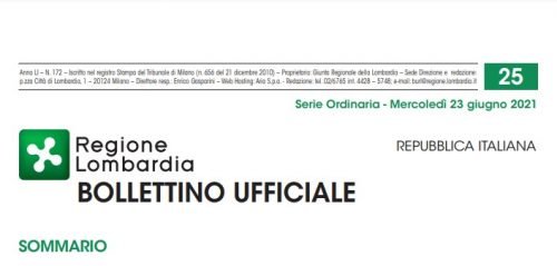 Regione Lombardia. Bollettino Ufficiale. Mercoledì 23 Giugno 2021