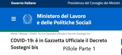 Decreto Sostegni bis. Nuovi contributi e aiuti. Parte 1