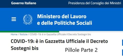 Decreto Sostegni bis. Nuovi contributi e aiuti. Parte 2