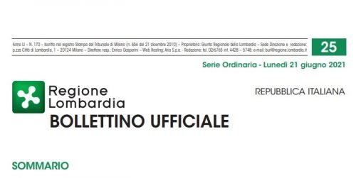 Regione Lombardia. Bollettino Ufficiale. Lunedì 21 Giugno 2021