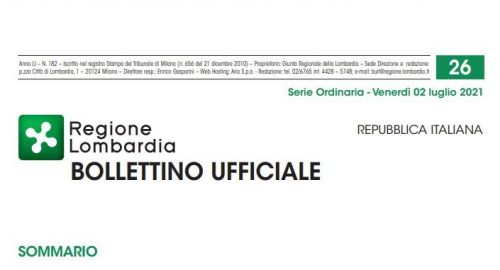 Regione Lombardia. Bollettino Ufficiale. Venerdì 02 Luglio 2021