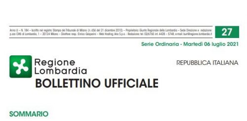 Regione Lombardia. Bollettino Ufficiale. Martedì 06 Luglio 2021