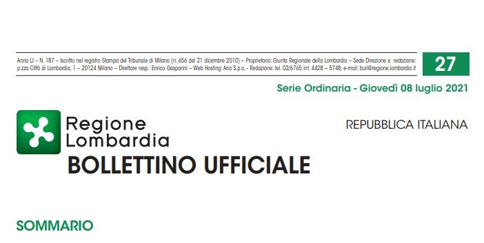 Regione Lombardia. Bollettino Ufficiale. Giovedì 08 Luglio 2021