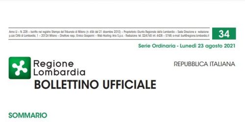 Regione Lombardia. Bollettino Ufficiale. Lunedì 23 Agosto 2021